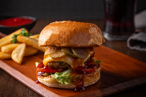 BBQ Pork & Cheese Burger