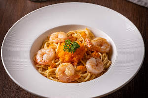 Pasta Cream Sauce with Ebiko