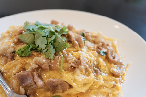 Scrambled Egg with Stir-fried pork sliced