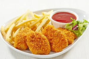 เฟรนฟราย + ไก่ทอด  (Fried Chicken + French Fries)
