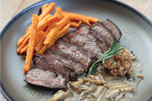 Ripeye steak truffle sauce 