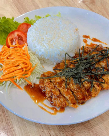 ข้าวไก่ทอดซอสเกาหลี