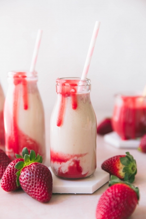 Homemade strawberry milk