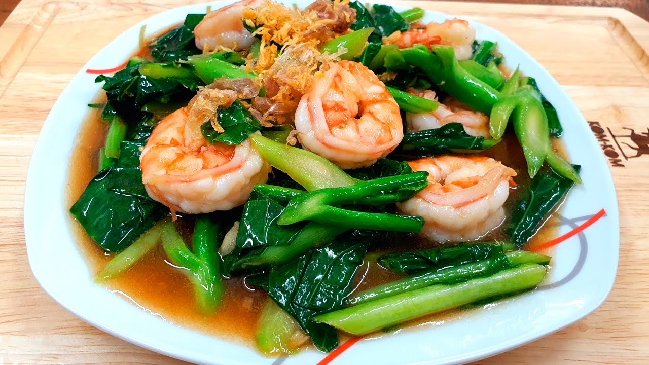 ข้าวคะน้ากุ้ง