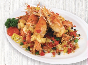 กุ้งแม่น้ำผัดพริกเกลือ