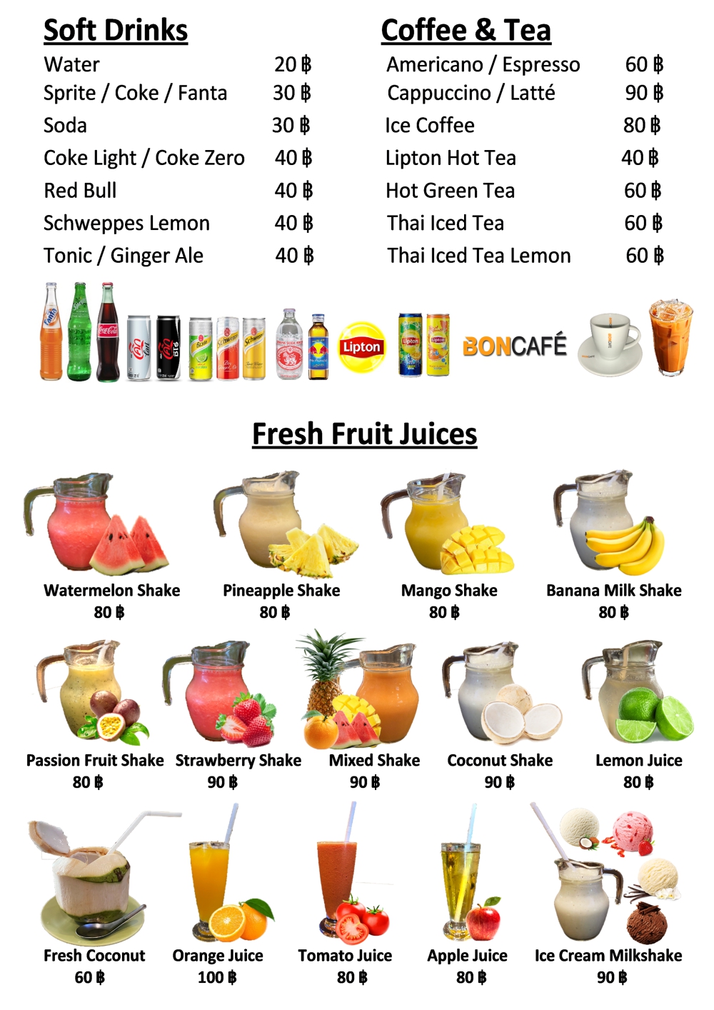 SOFTDRINK AND FRUIT SHAKES