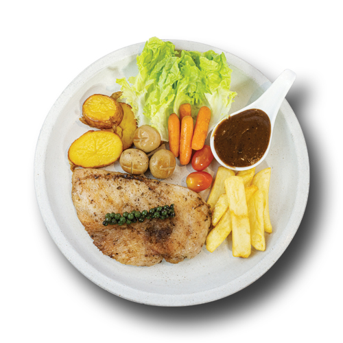 1. สเก็ตไก่ : Grilled chicken steak