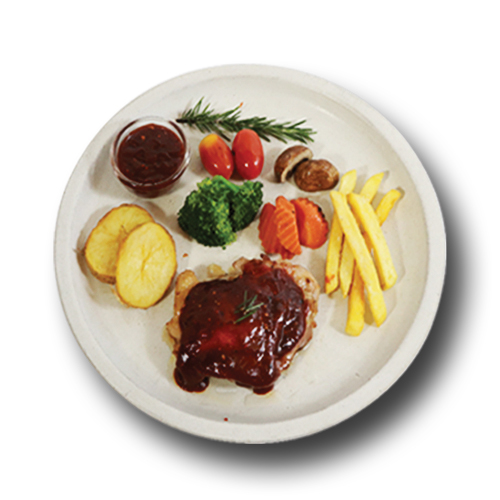 2. สเต็กไก่สไปรซี่ : Spicy chicken steak