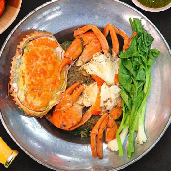 ปูไข่อบวุ้นเส้น