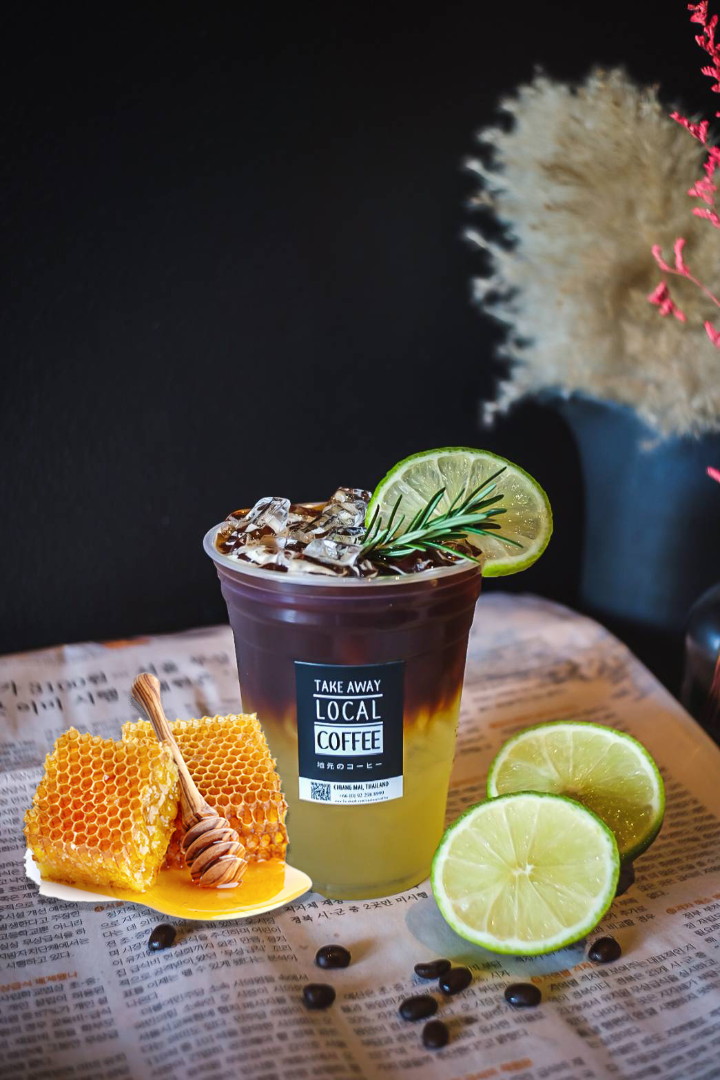 Black coffee honey lime