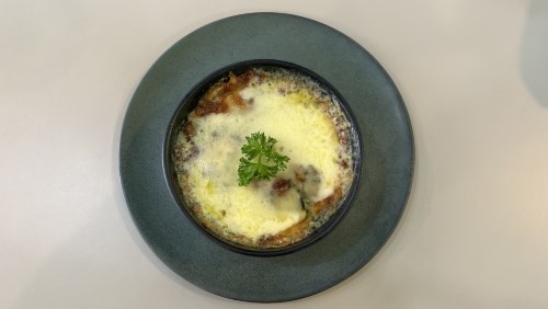 ผักโขมอบชีสเบคอน