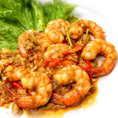กุ้ง ผัดไข่เค็ม