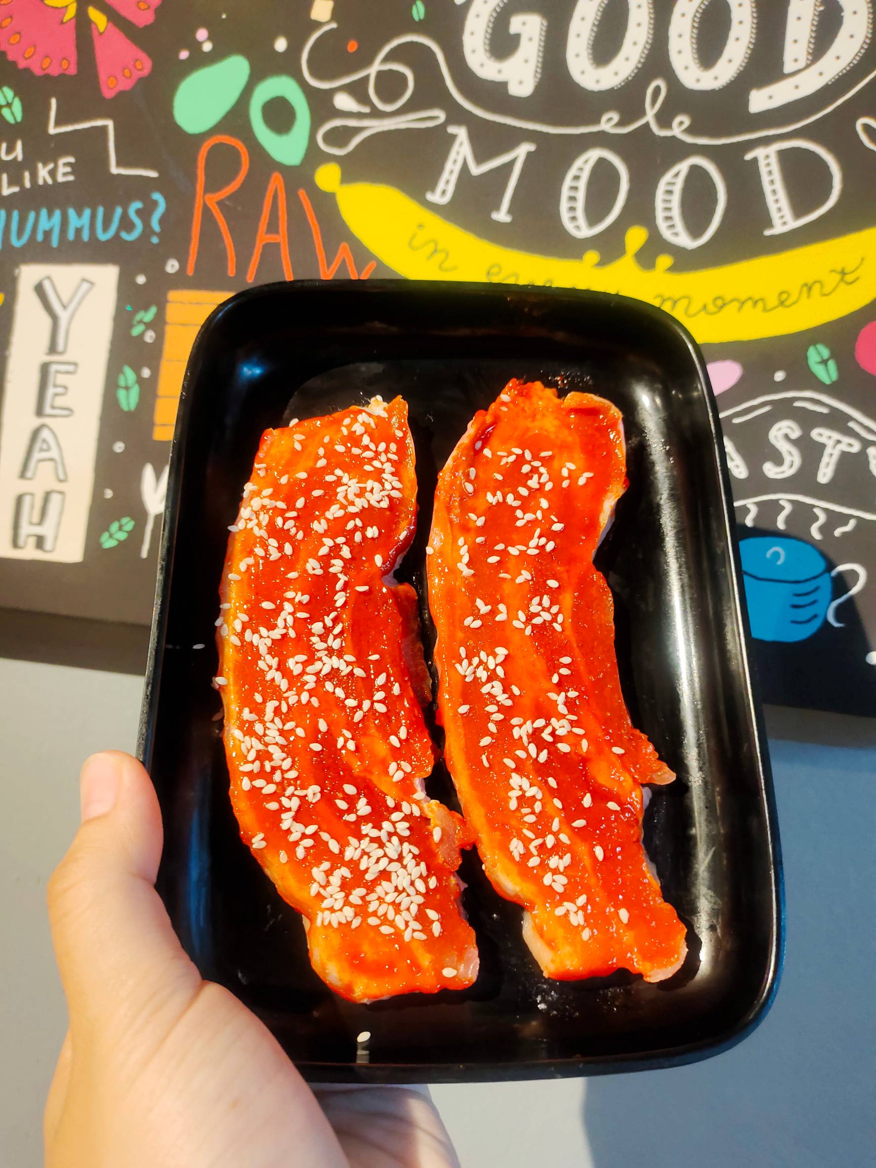 สามชั้นราดซอสเกาหลี (สำหรับปิ้งย่างด้านนาก)