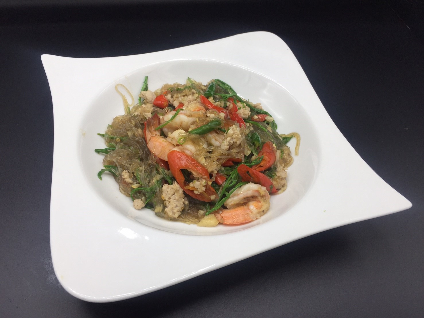 ผัดชุมทางกุ้งสด