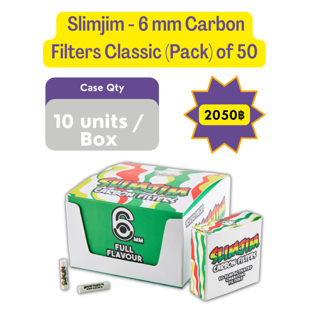 Slimjim Active Carbon Filters - 6mm (Classic) - 50 Pack