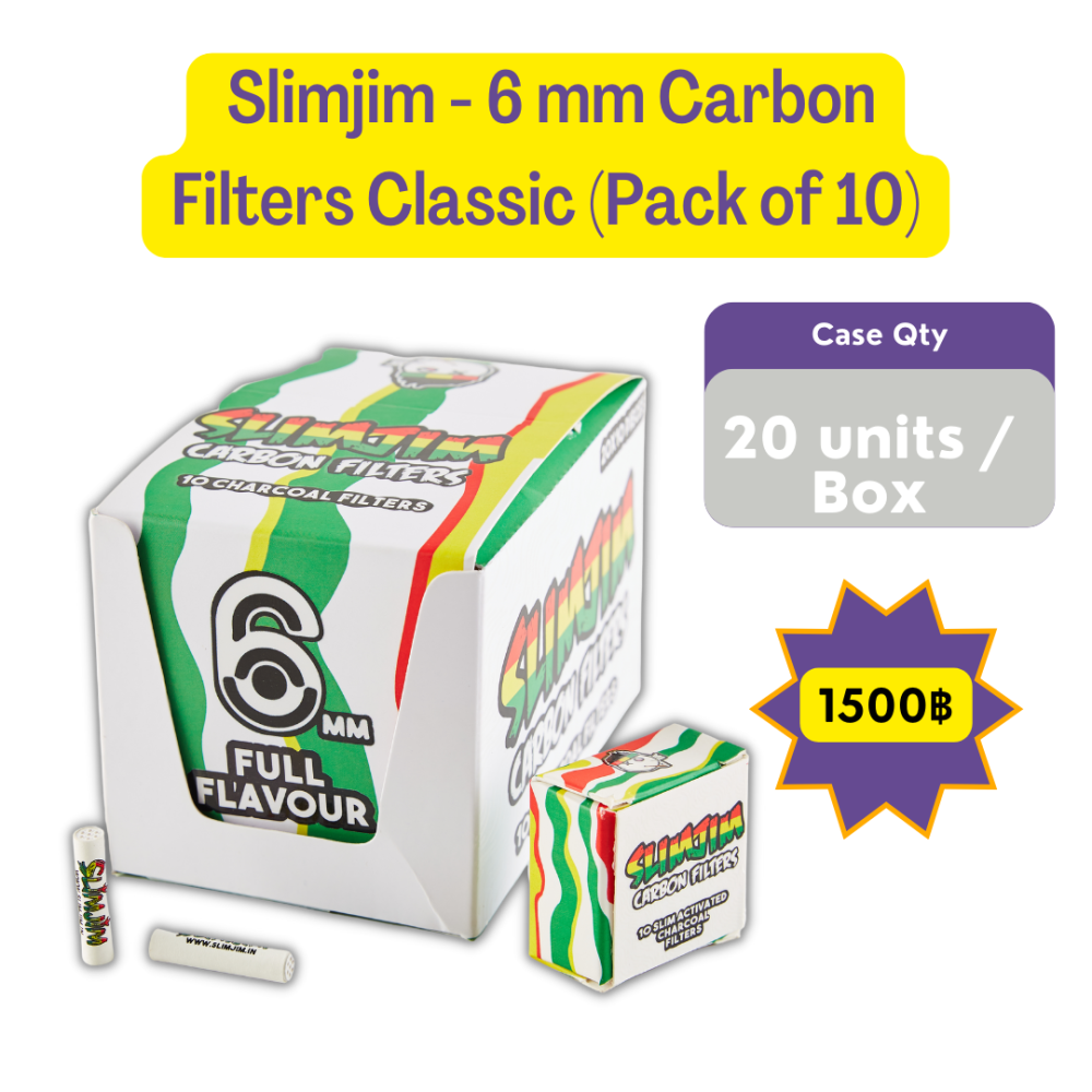 Slimjim Active Carbon Filters - 6mm (Classic) - 10 Pack