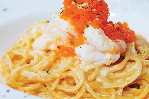 สปาเก็ตตี้ครีมซอสไข่กุ้ง
