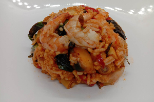 ข้าวผัดต้มยำทะเลรวม Thai Tom yam fried rice seafood mixed.