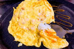 ข้าวไข่เจียวกุ้ง | Shrimp Omelette with Rice