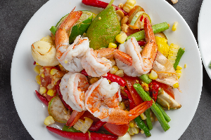 ตำข้าวโพด กุ้งสะดุ้ง