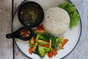 Rice + Pad Pak ข้าว + ผัดผัก