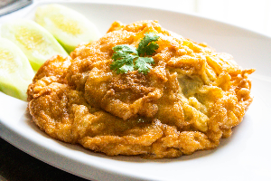 Rice and Minced pork omelette