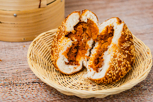 Fried buns stuffed with barbecue pork