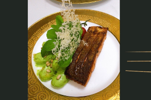 SALMON STEAK WITH GNOCCHI