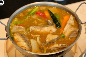 ปลากะพงต้มบ๊วยแซ่บ (ใส่หมูสามชั้น)