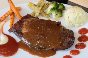 สเต็กเนื้อนิวซีแลนด์ พริกไทยดำ