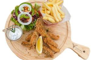 เนื้อปลาชุบเกล็ดขนมปังทอด ( Fish & Chip )