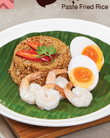 ข้าวผัดน้ำพริกไตปลา+กุ้ง