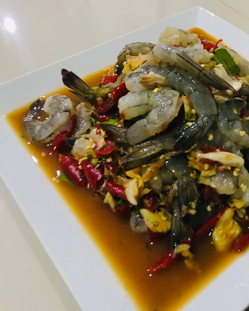 ตำกุ้ง สด
