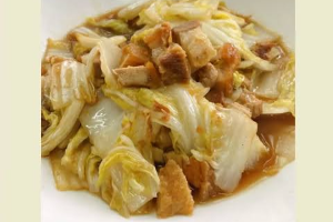 ผัดผักกาดขาว (ราดข้าว)