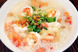 ข้าวต้ม /โจ๊ก กุ้ง (RICE PORRIDGE WITH SHRIMP)