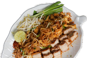 ผัดไทยหมูกรอบ