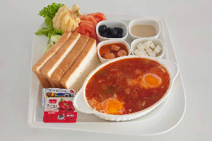 005 Turkish Breakfast Set With Fried Eggs In Menemen