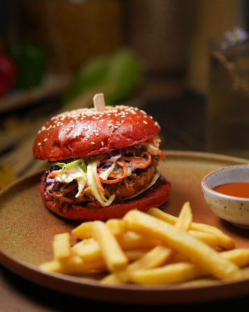 Burger with pulled Pork