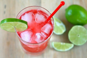 Red Syrup Lime With Soda