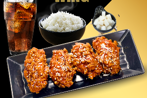 MIDDLE TYPE 2(ปีกกลาง 4 ชิ้น+ข้าวญี่ปุ่น+เครื่องดื่ม)