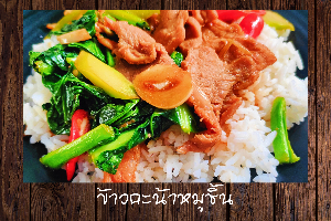 ข้าวคะน้าหมูชิ้น