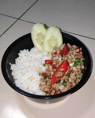 ข้าว+ผัดพริกเกลือ