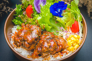 BBQ Pork Spare Ribs with Rice