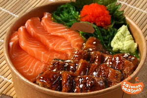 Salmon Unagi Don