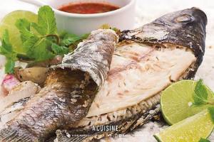 เมี่ยงปลาเผา (Baked Salt-Crusted Fish)