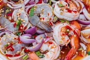 ยำทูโทน(กุ้งสุก+กุ้งสด)
