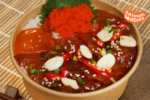 ข้าวหน้าแซลมอนดองขั้นเทพ
