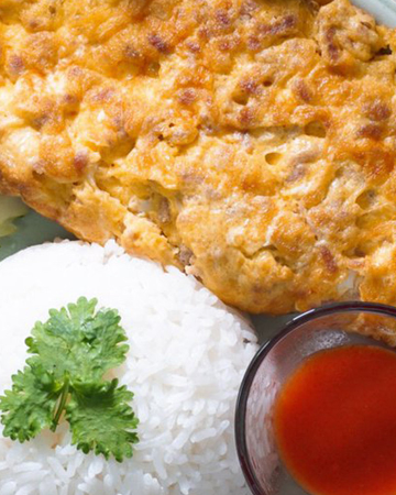 ข้าวไข่เจียวหมูสับ / Fry Egg With Pork + Rice