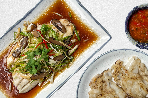 ก๋วยเตี๋ยวปลากะพงนึ่งซีอิ๋ว