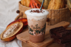 Iced Craft Chocolate with Fresh Coconut Juice
